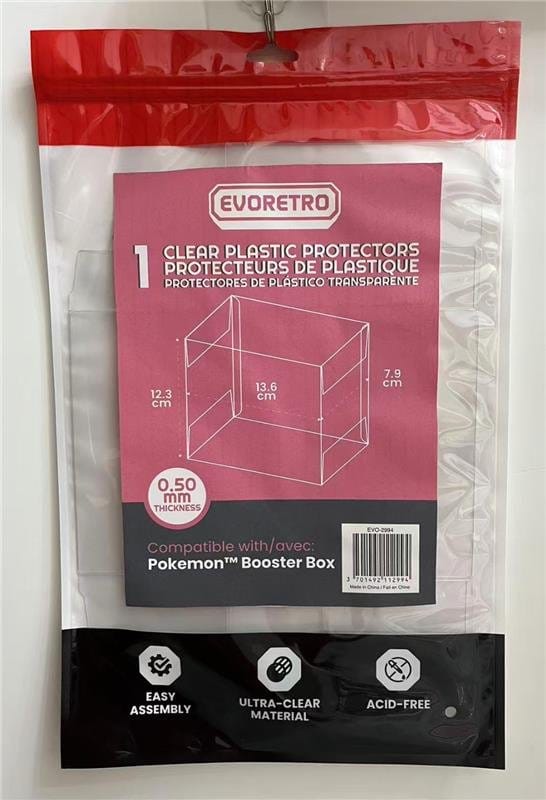 Evoretro Pack 1 boîte de protection en PET pour Pokémon Booster Box
