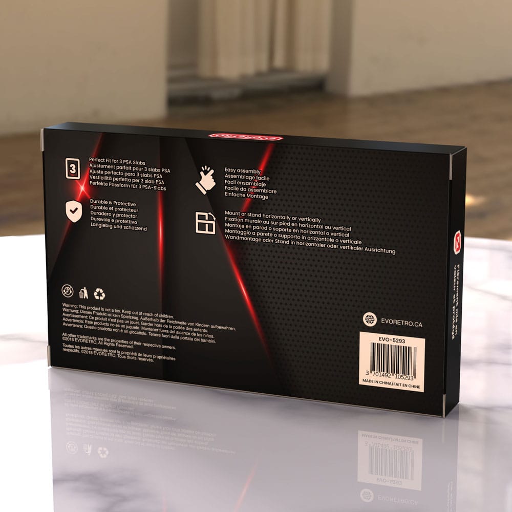 Evoretro cadre d´affichage pour cartes gradées avec 3 PSA Graded Cards