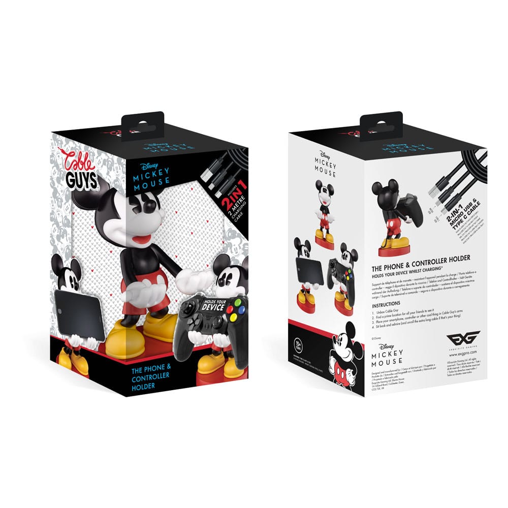 Cable Guys - Disney - Mickey et ses amis - Mickey Mouse Support Chargeur pour Téléphone et Manette