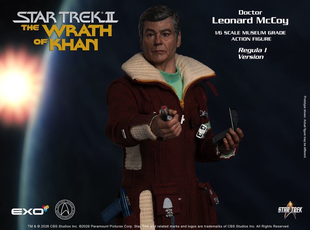 Star Trek II: La Colère de Khan figurine 1/6 Dr. Leonard McCoy Regula I Version 30 cm