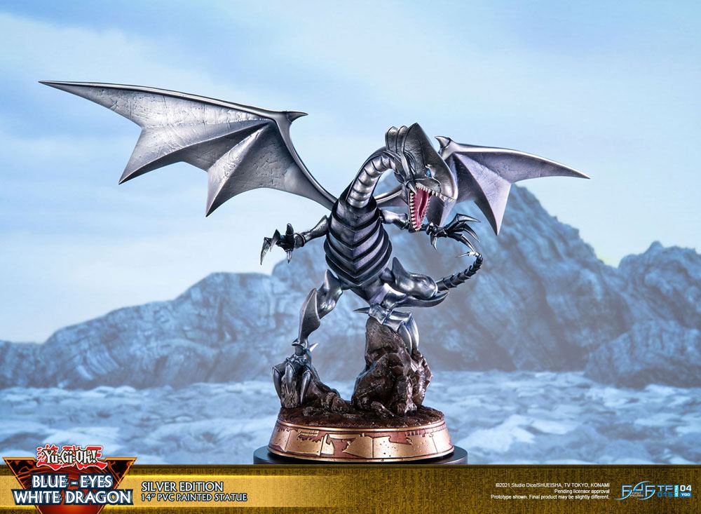 Yu-Gi-Oh! statuette PVC Blue-Eyes White Dragon Silver Edition 35 cm