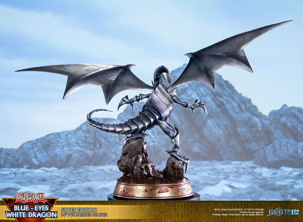 Yu-Gi-Oh! statuette PVC Blue-Eyes White Dragon Silver Edition 35 cm
