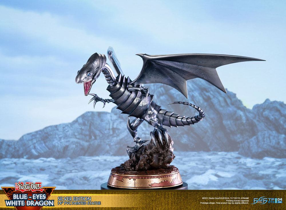 Yu-Gi-Oh! statuette PVC Blue-Eyes White Dragon Silver Edition 35 cm