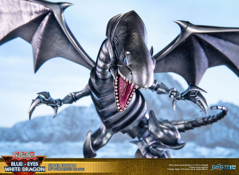 Yu-Gi-Oh! statuette PVC Blue-Eyes White Dragon Silver Edition 35 cm