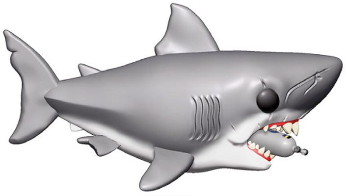 Les Dents de la mer Oversized POP! Movies Vinyl figurine Jaws with Diving Tank 15 cm