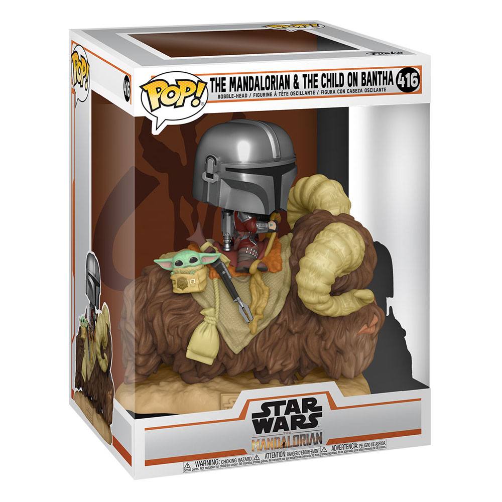Star Wars The Mandalorian POP! Deluxe Vinyl figurine The Mandalorian on Wantha with Child in Bag