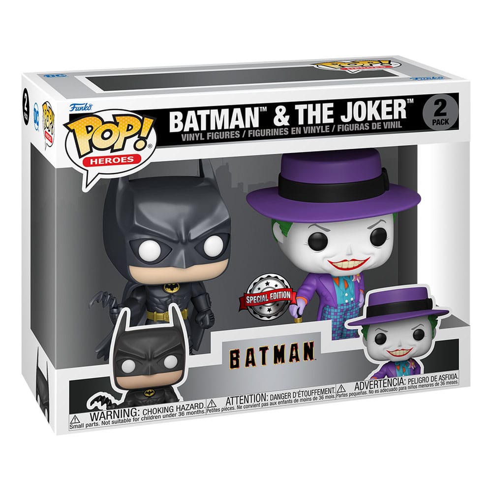 Batman (1989)pack 2 POP! Heroes Vinyl figurines Batman & The Joker 9 cm