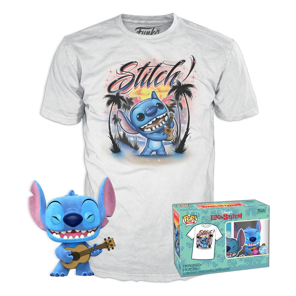 Funko Pop! & Tee: Lilo & Stitch - Ukulele Stitch (Flocked) - L