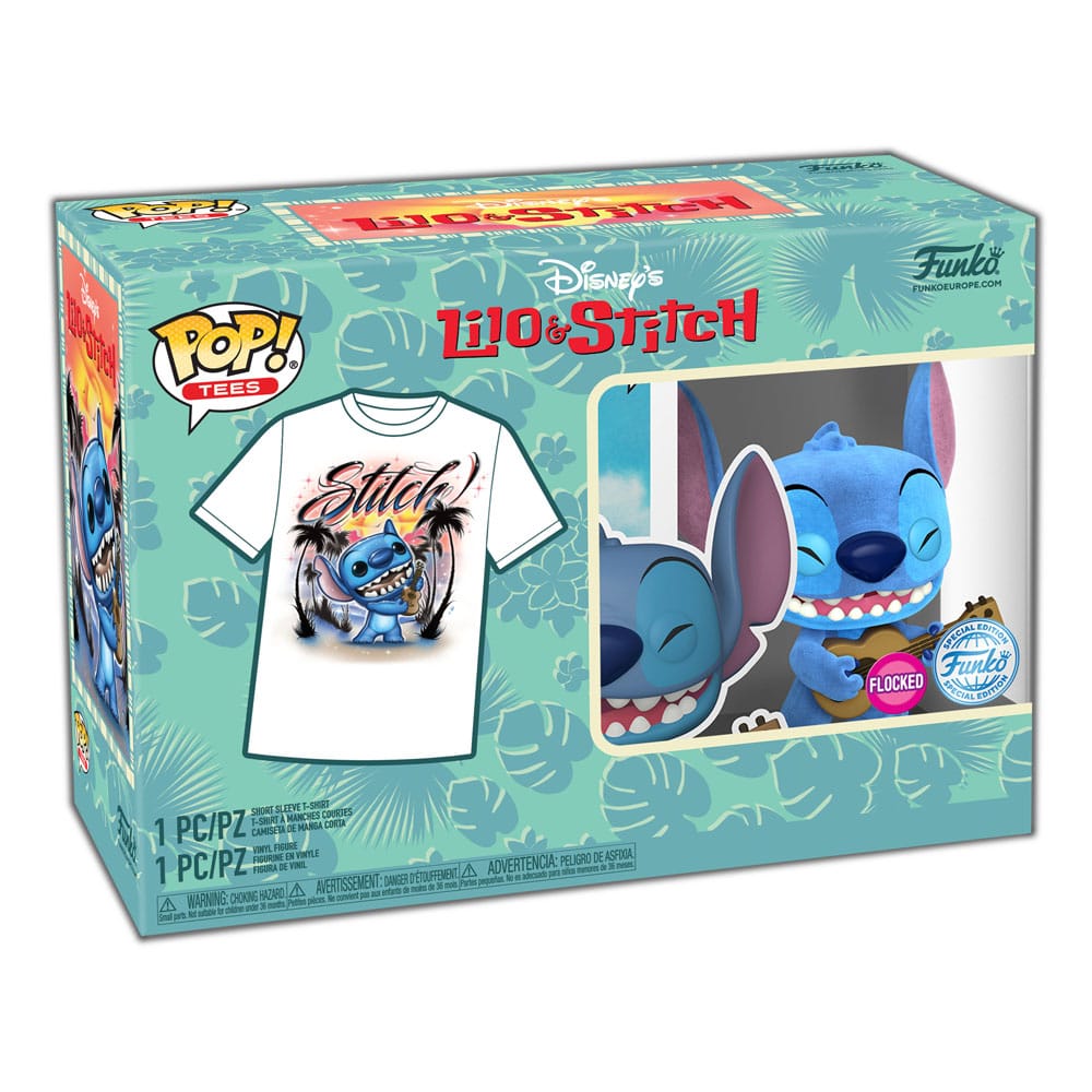 Funko Pop! & Tee: Lilo & Stitch - Ukulele Stitch (Flocked) - L