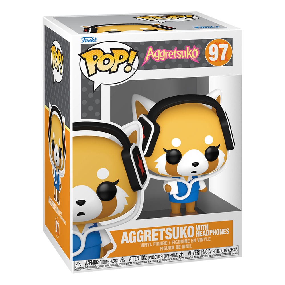 Sanrio POP! Animation Vinyl figurine Aggretsuko w/headphones 9 cm