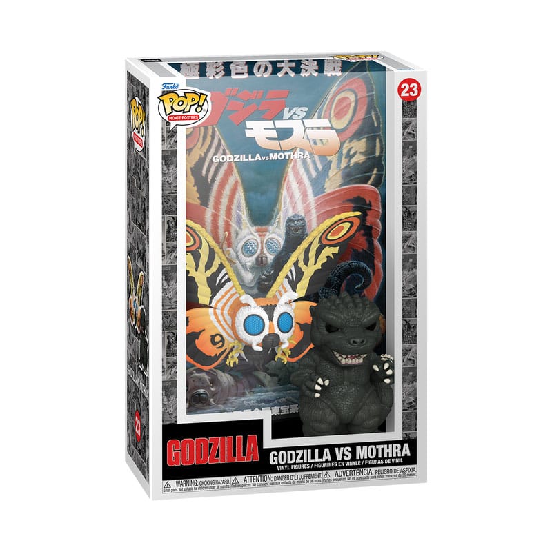 Godzilla 70th Anniversary POP! Movie Poster et figurine Godzilla vs Mothra 9 cm