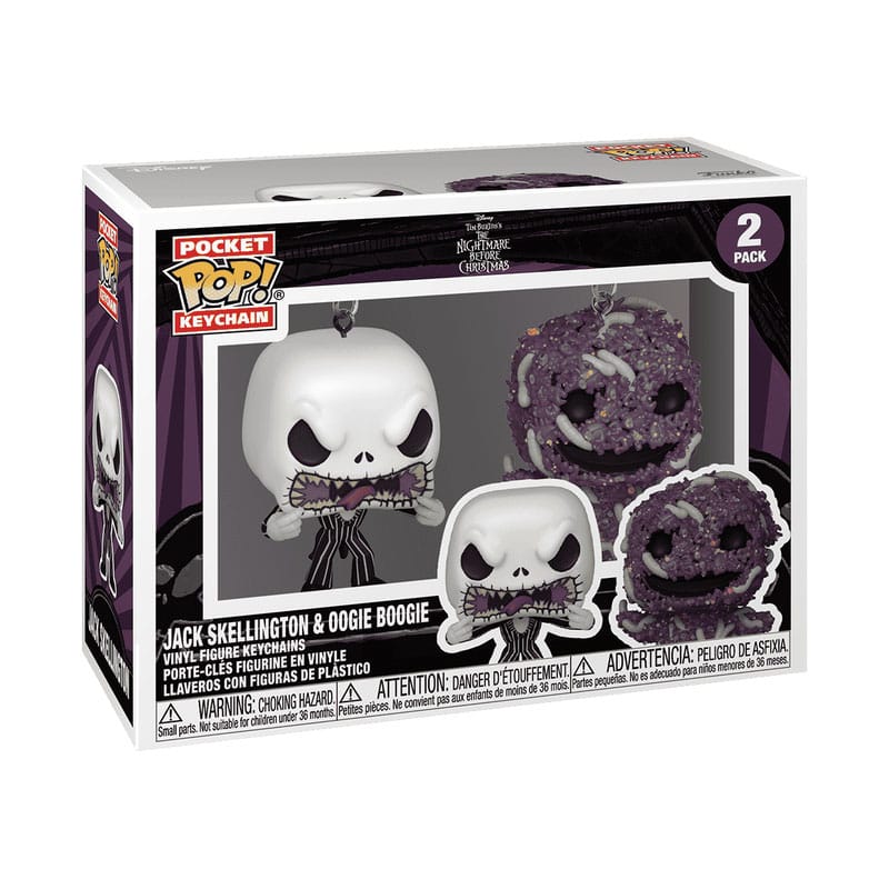 L'Étrange Noël de monsieur Jack pack 2 porte-clés POP! Vinyl Jack/Oogie 4 cm