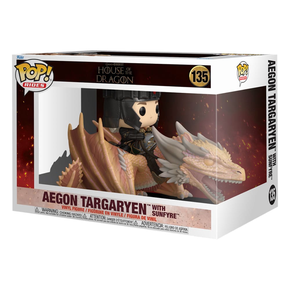 House of the Dragon POP! Rides Vinyl figurine Aegon Targaryen w/ Sunfyre 14 cm