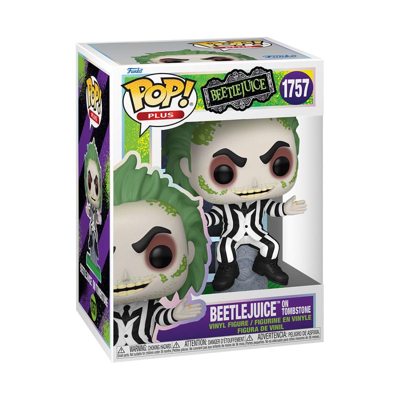 Beetlejuice POP! Plus Movies Vinyl figurine Beetlejuice w/tombstone 9 cm