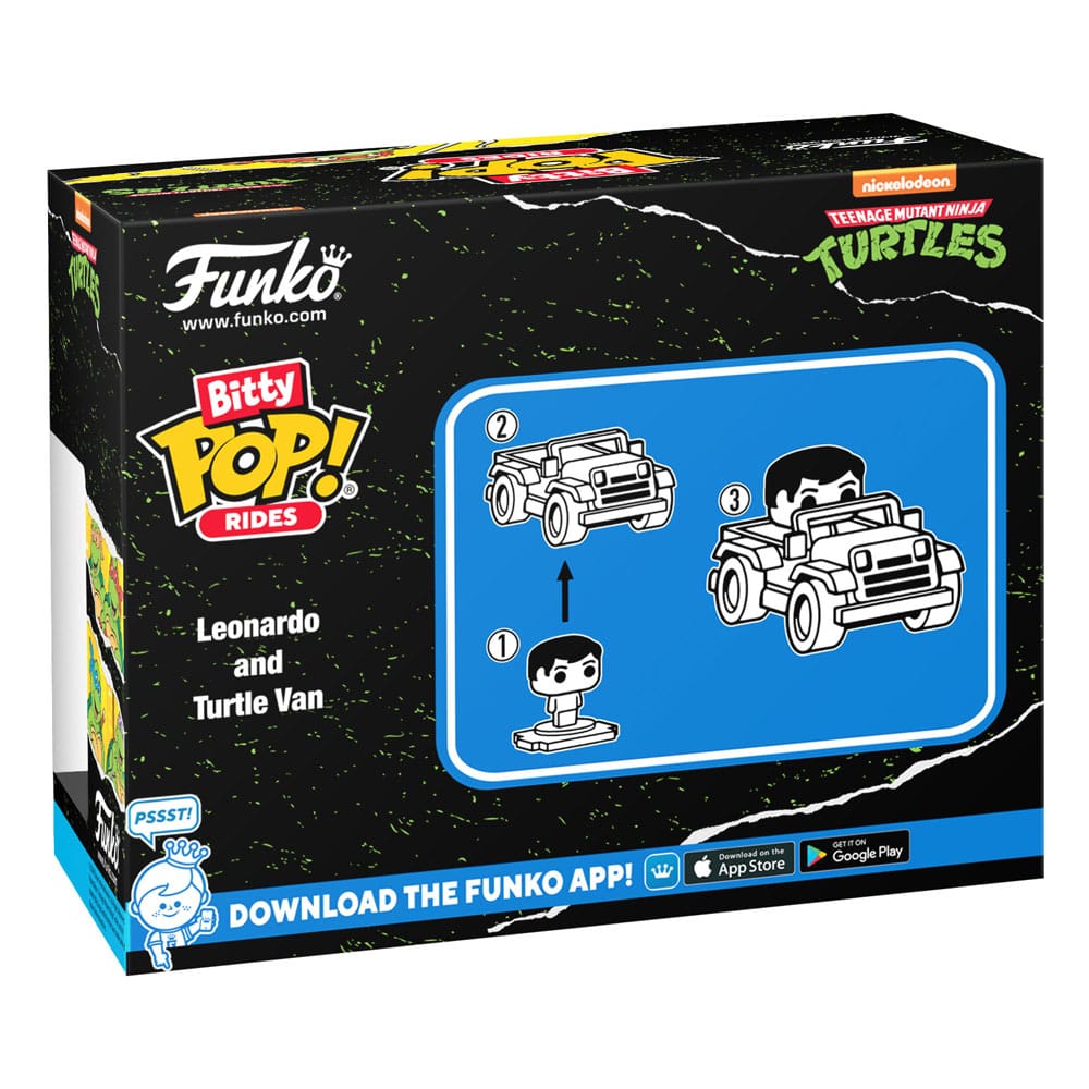 Les Tortues Ninja POP! Rides Vinyl figurine Leonardo w/Van 2,5 cm