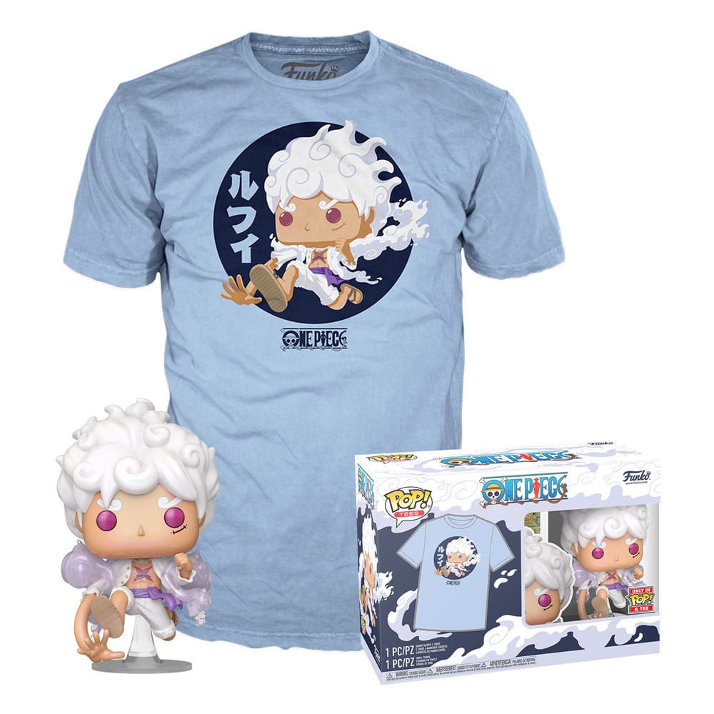One Piece POP! & Tee set figurine et T-Shirt Luffy Fifth Gear (XL)