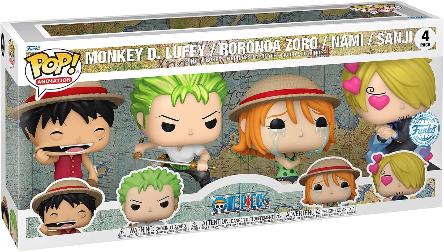 One Piece pack 4 figurines POP! Animation Vinyl Refresh 4PK(EMEA) 9 cm
