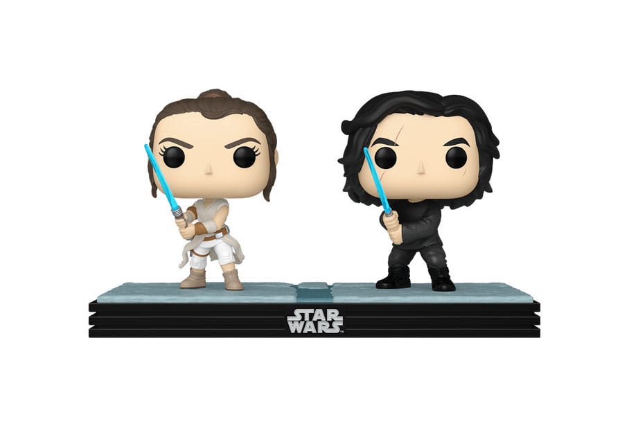 Star Wars pack 2 POP! Movie Moments Vinyl Bobble Head Kylo & Rey 9 cm