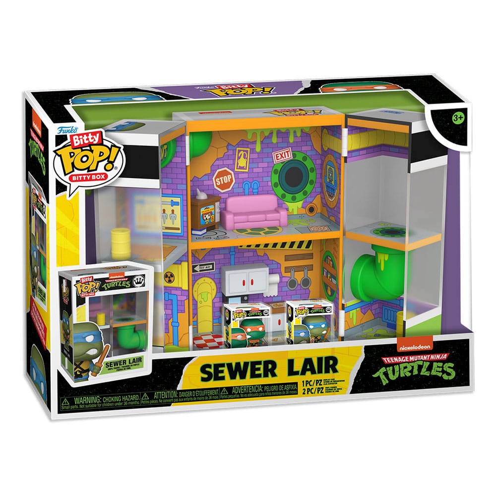 Tortues Ninja Bitty POP! Bitty Box présentoir avec 2 figurines en vinyle Sewer Lair