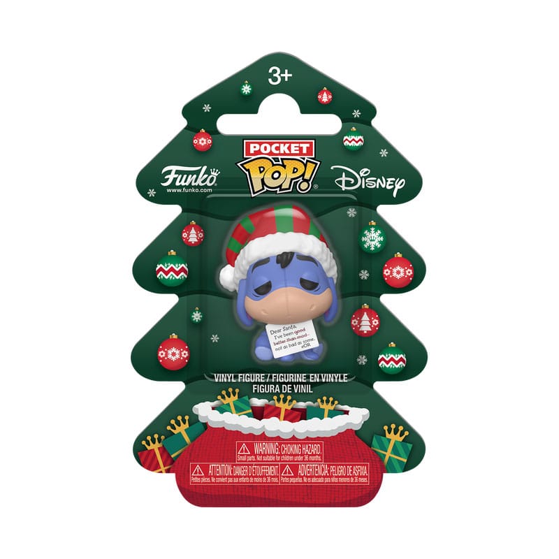 Winnie the Pooh Holiday 2025 porte-clés Pocket POP! Vinyl Eeyore Tree Holiday Box 4 cm