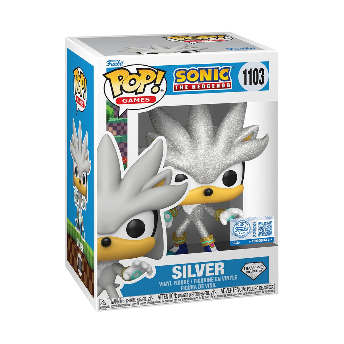 Sonic The Hedgehog POP! Games Vinyl Figurine Silver The Hedgehog (FL) 9 cm