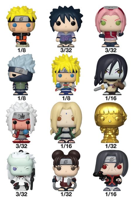 Naruto Display (32) figurines Bitty POP! Single Vinyl PDQ 2,5 cm