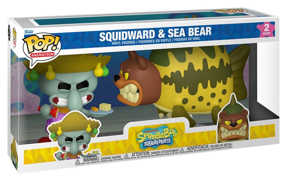 Bob l'éponge pack 2 POP! Animation Vinyl figurine Squidward & Sea Bear 9 cm