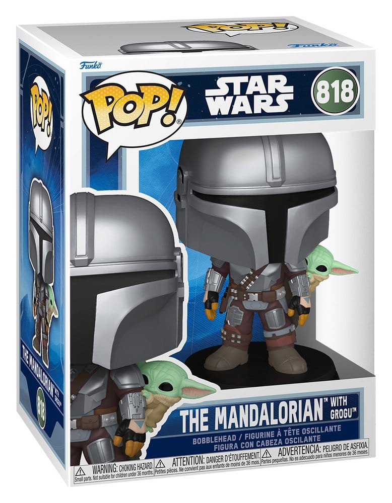 Star Wars: The Mandalorian and Grogu POP! Vinyl figurine Bobble Head The Mandalorian with Grogu 9 cm