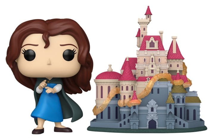 La Belle et la Bête POP! Town Vinyl figurines Belle with Castle 9 cm