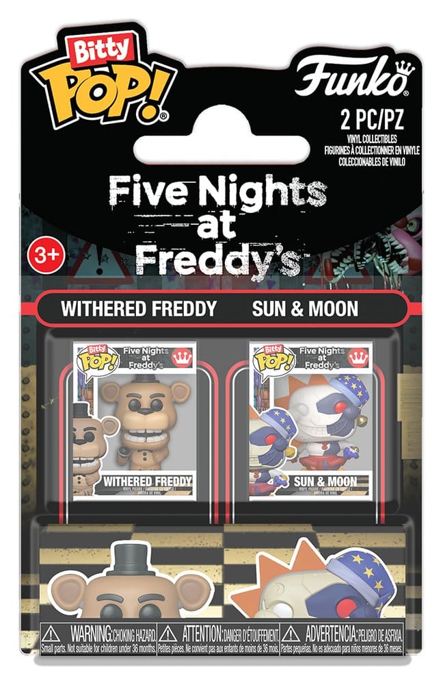 Five Nights at Freddy's pack 2 figurines Bitty POP! Vinyl Withered Freddy & Sun & Moon 2 cm