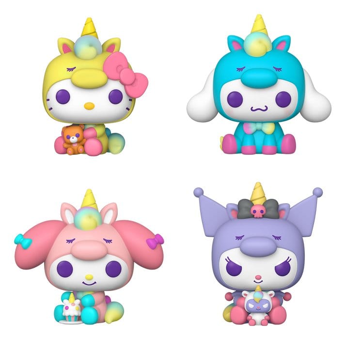 Sanrio POP! Vinyl figurines 4-Pack Hello Kitty Unicorn Outfit Black Friday Bundle 9 cm