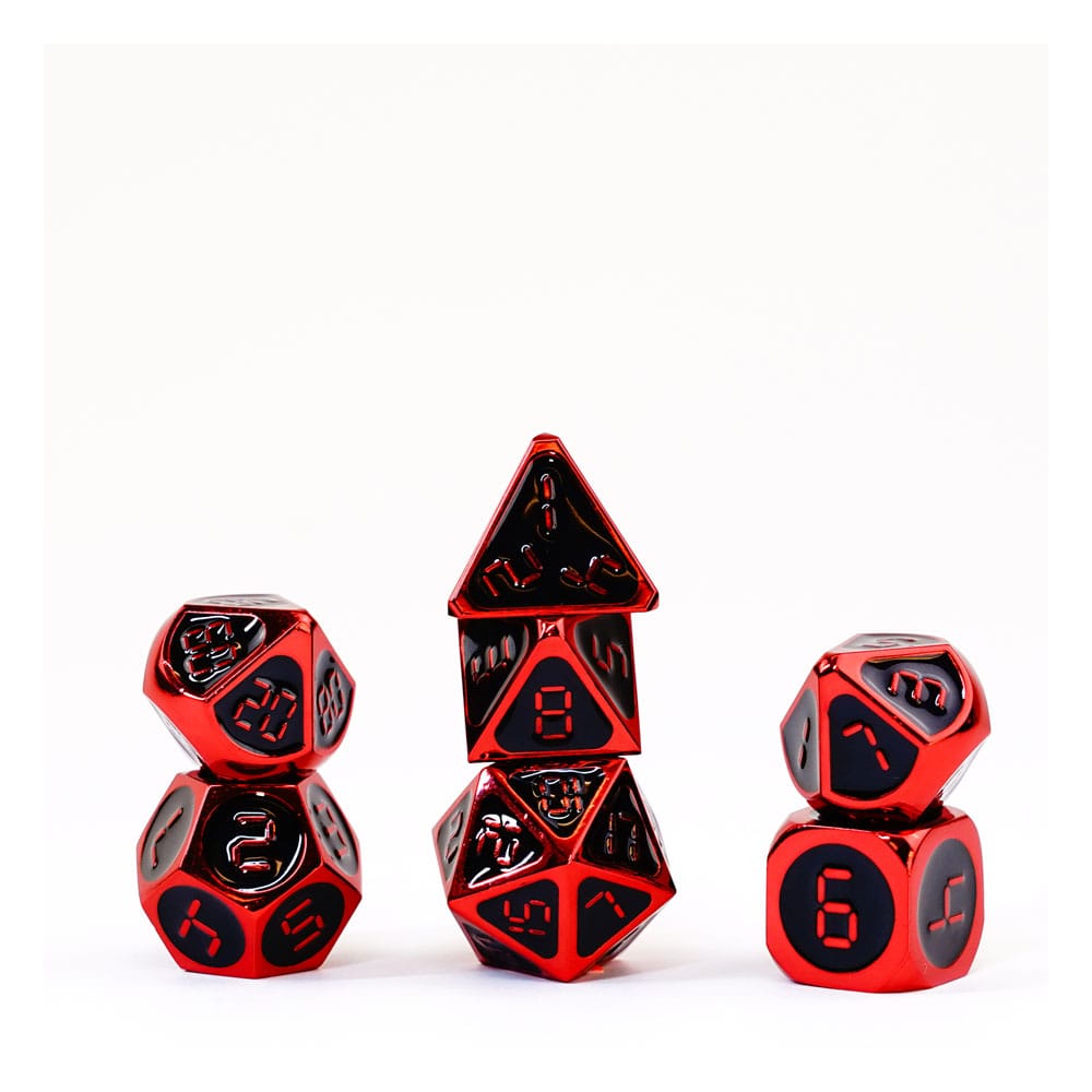 FanRoll pack dés Red with Black Enamel (7)