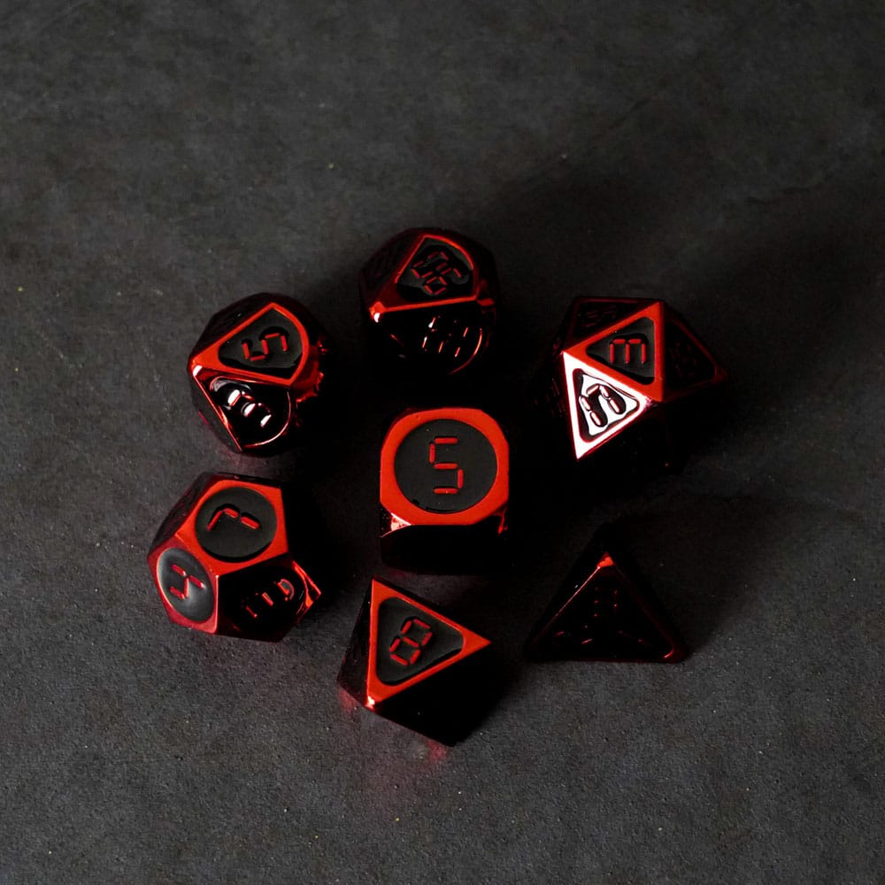 FanRoll pack dés Red with Black Enamel (7)