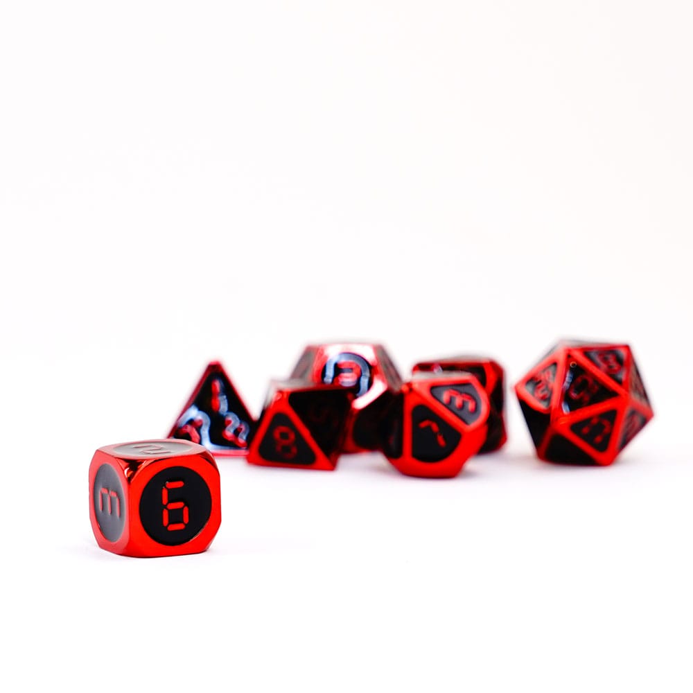 FanRoll pack dés Red with Black Enamel (7)