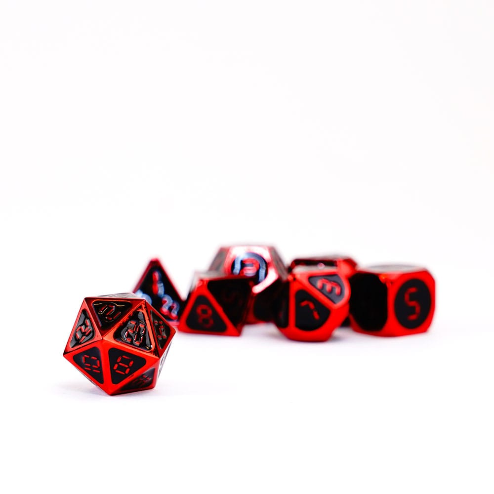 FanRoll pack dés Red with Black Enamel (7)