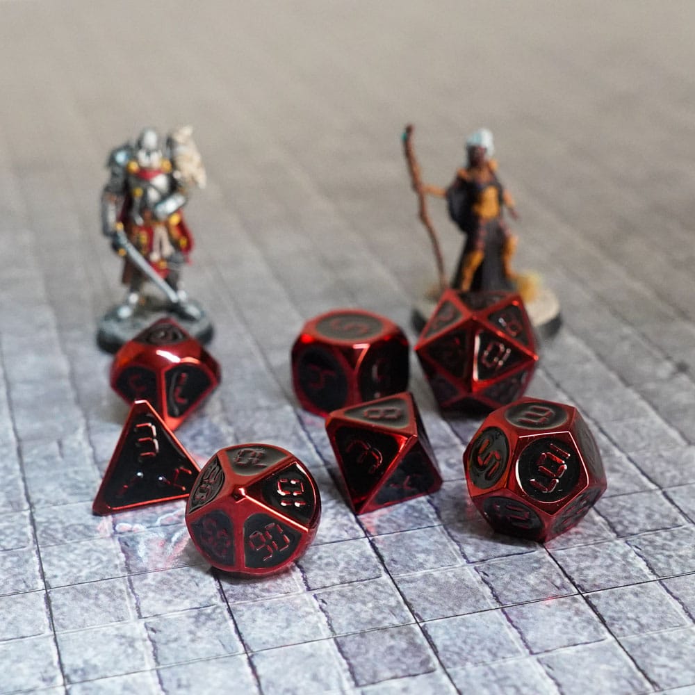 FanRoll pack dés Red with Black Enamel (7)