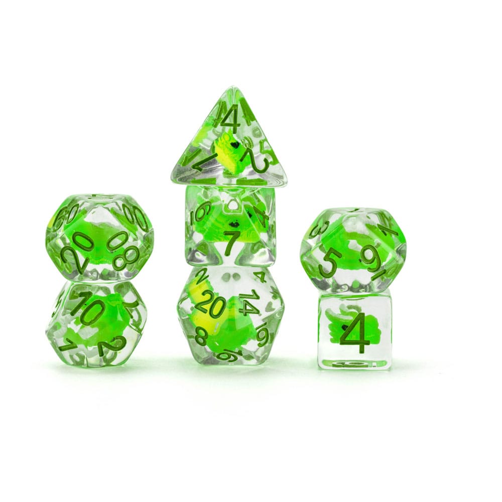 Dragon Storm pack dés Inclusion Green Dragon (7)