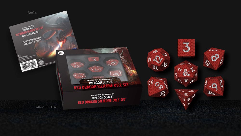 Dungeons & Dragons Premium Silicon pack dés Inclusion Dragon Scale Red (7)