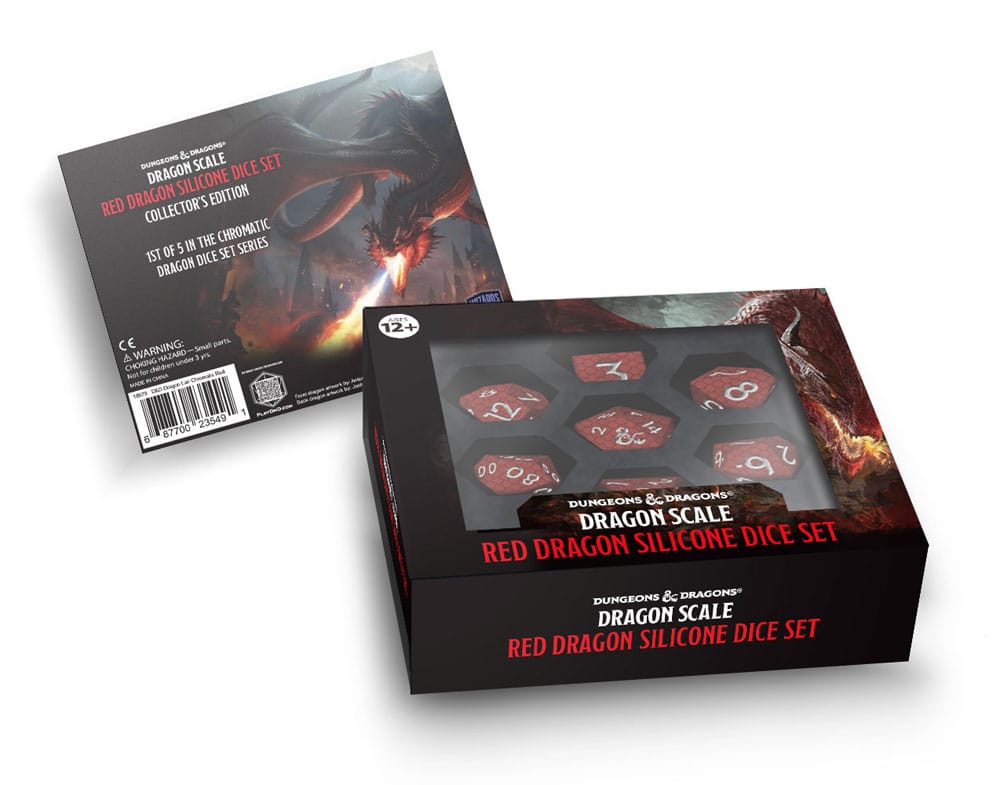 Dungeons & Dragons Premium Silicon pack dés Inclusion Dragon Scale Red (7)