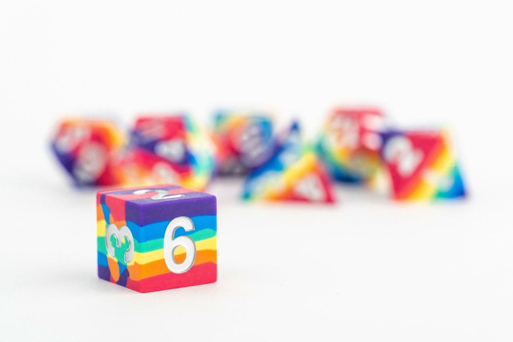 FanRoll pack dés Sharp Edge Silicone Rainbow (7)