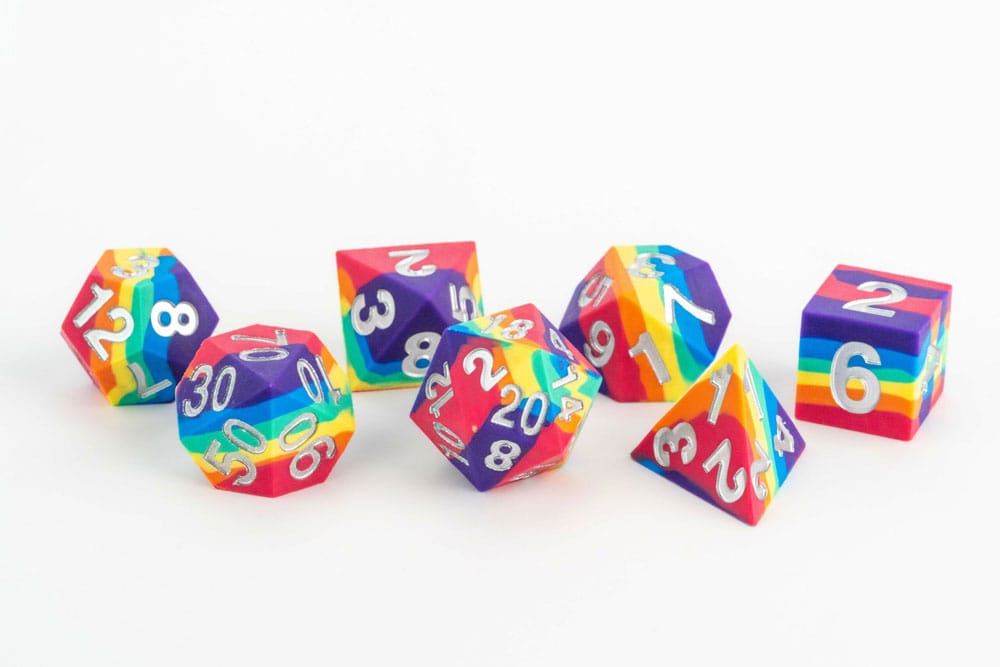 FanRoll pack dés Sharp Edge Silicone Rainbow (7)