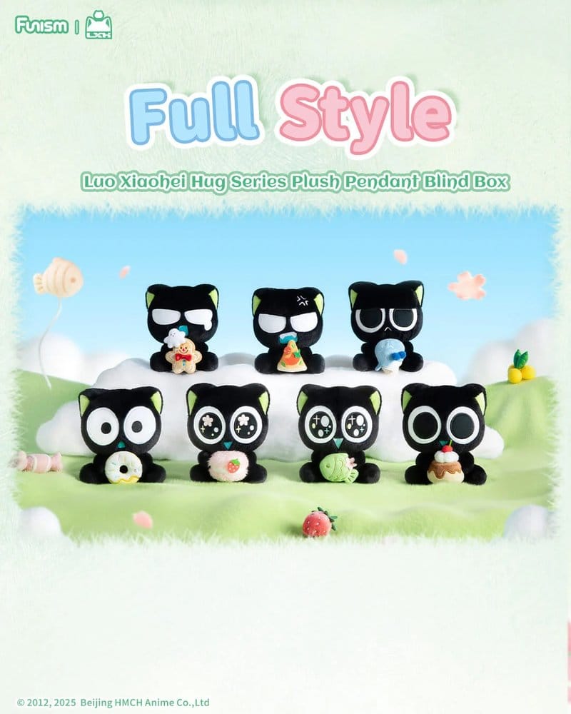 Luo Xiaohei présentoir mini-figurines Hug Plush Pendant Series 10 cm (6 )