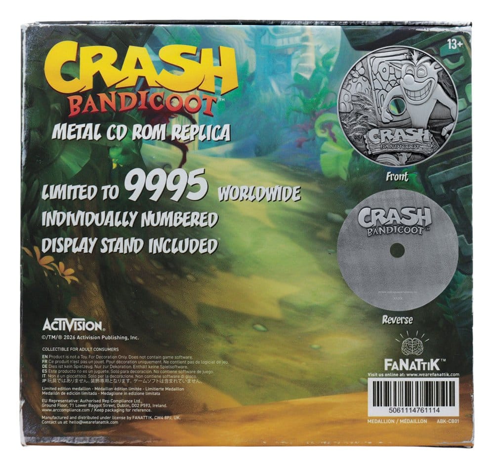 Crash Bandicoot réplique Metal CD-ROM Collectible Limited Edition 11 cm