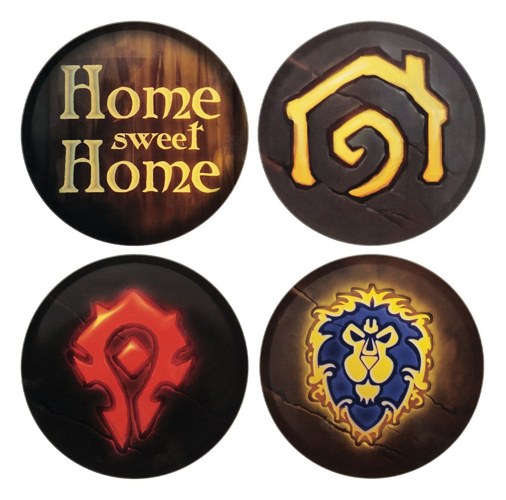 World of Warcraft pack 4 sous-verres en métal imprimé