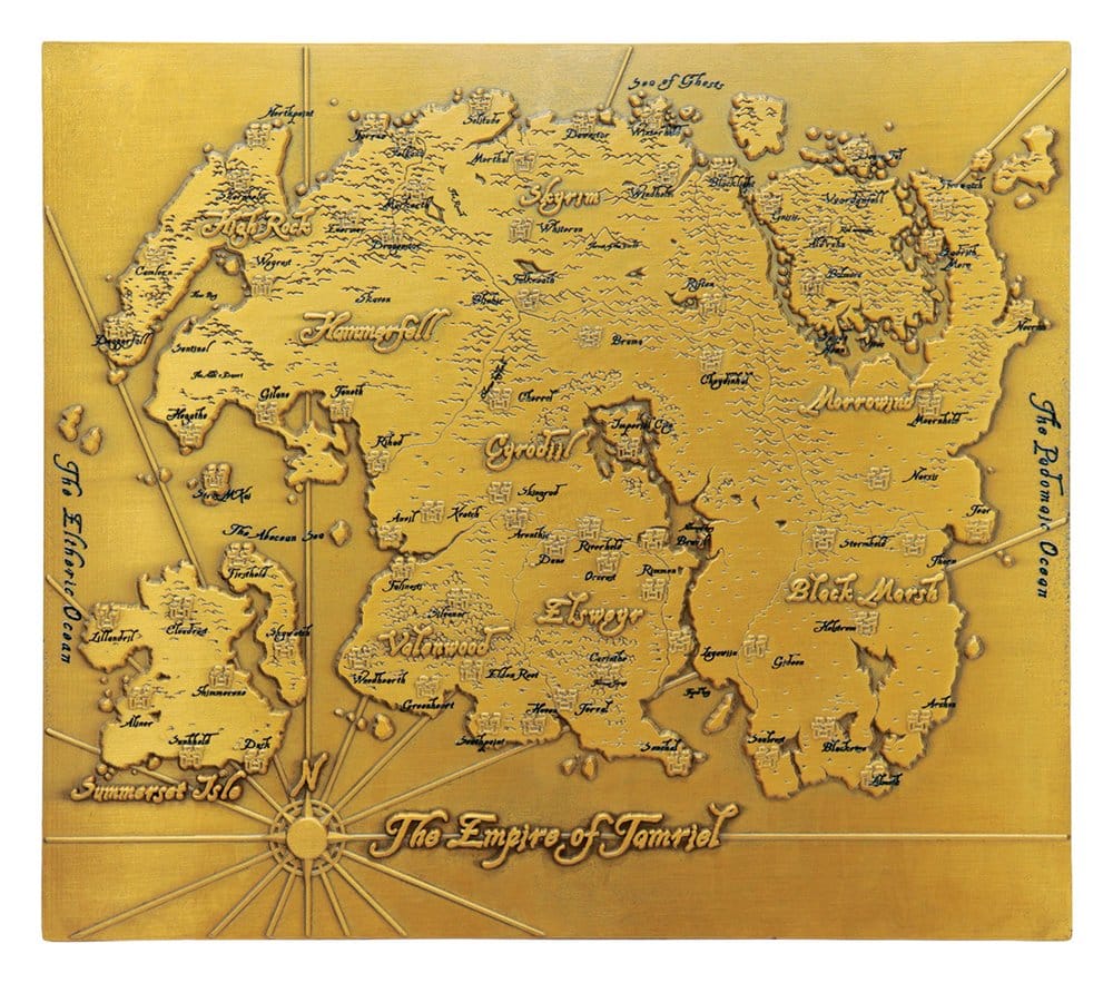 The Elder Scrolls réplique Metal Map of Tamriel Limited Edition 15 x 13 cm