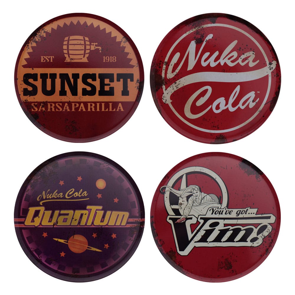 Fallout pack 4 sous-verres Metal Drinks