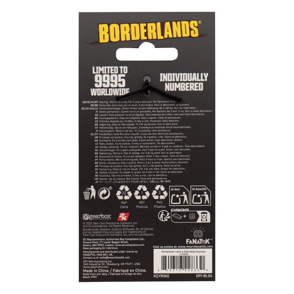 Borderlands porte-clés Catch-A-Ride Limited Edition