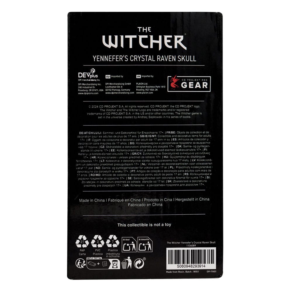 The Witcher 3 réplique crystalised skull 12 cm