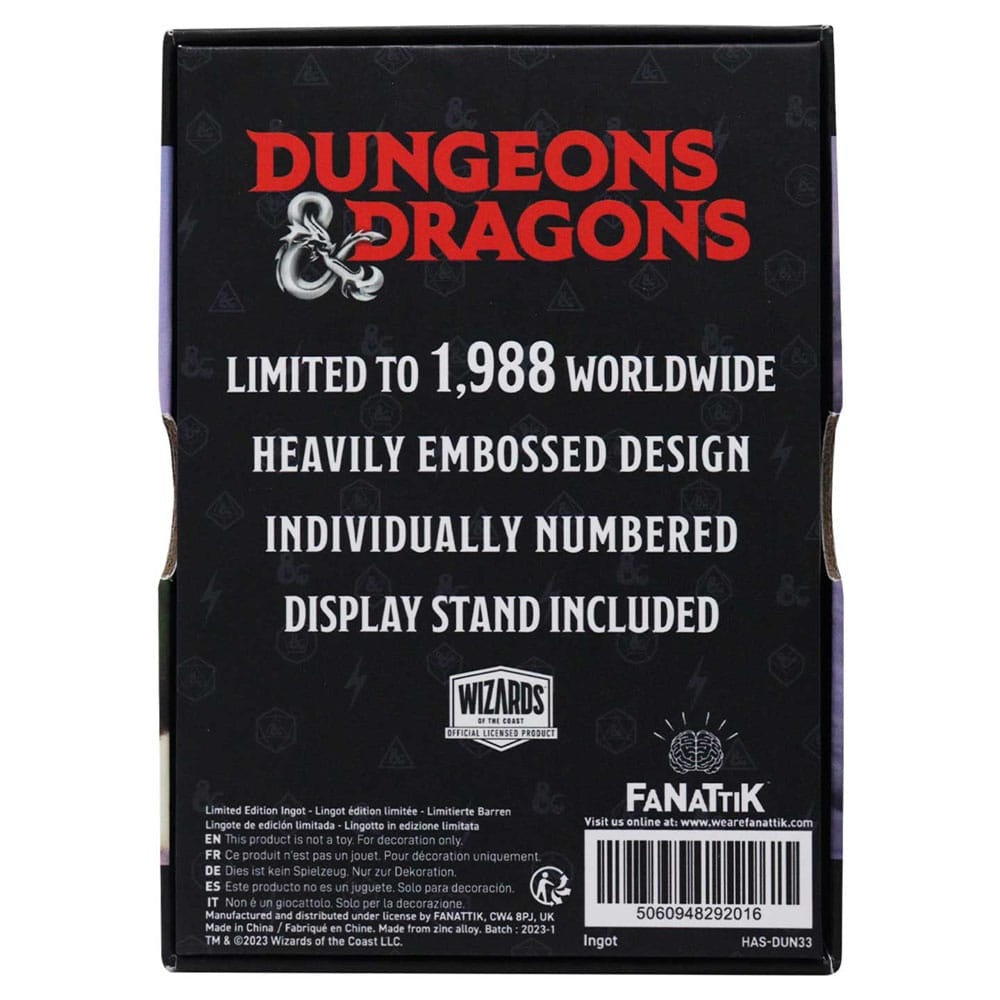 Dungeons & Dragons Lingot 35th Anniversary Legend of Drizzt Limited Edition