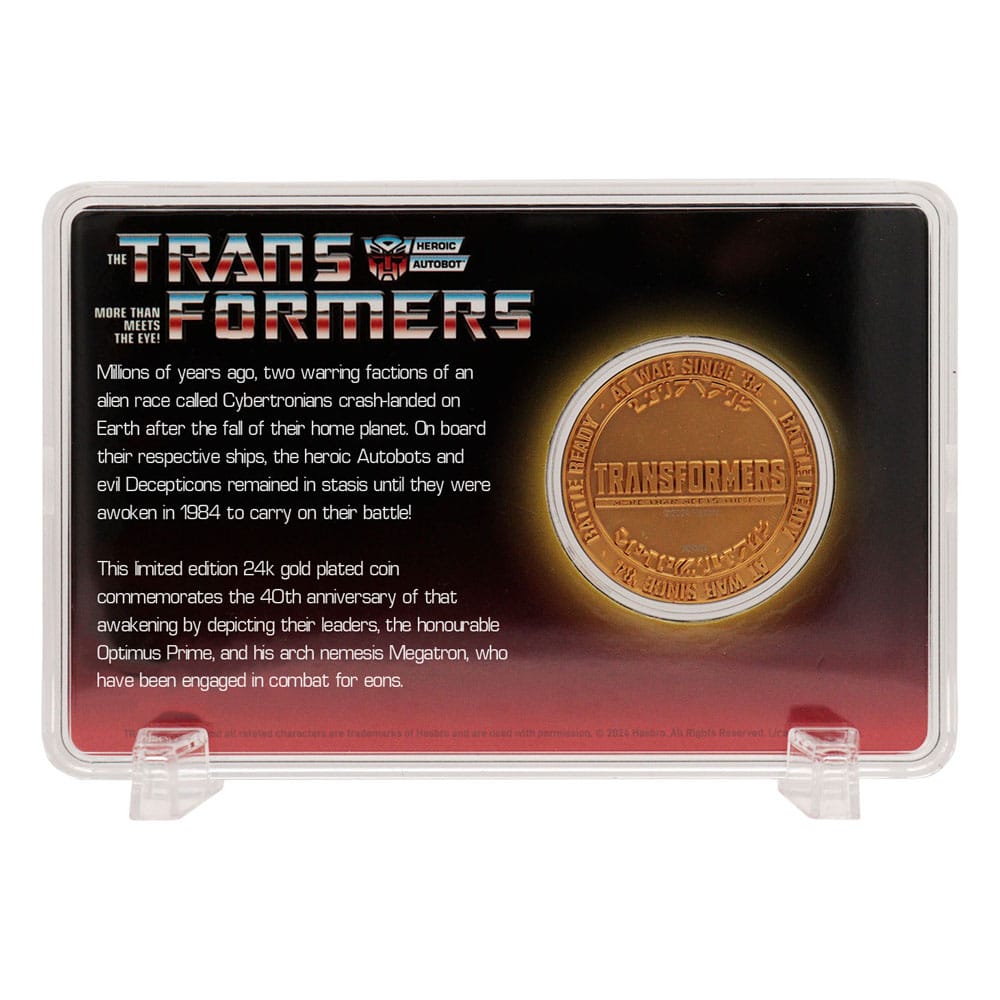 Transformers pièce de collection 40th Anniversary 24k Gold Plated Edition 4 cm